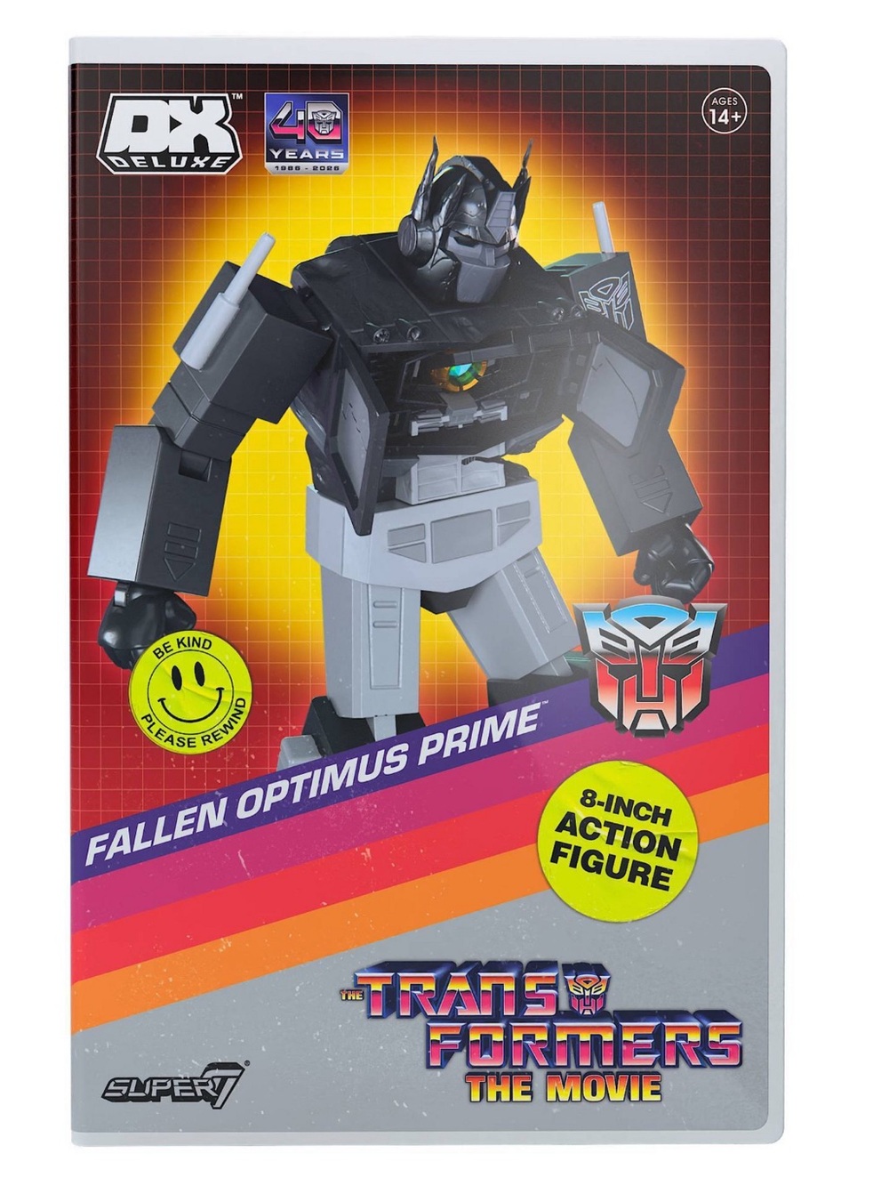 Super7 Transformers The Movie 40th Anniversary Fallen Optimus Prime 8-Inch